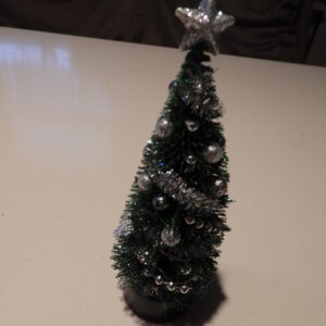 Kerstboom zilver - 15cm - verlichting